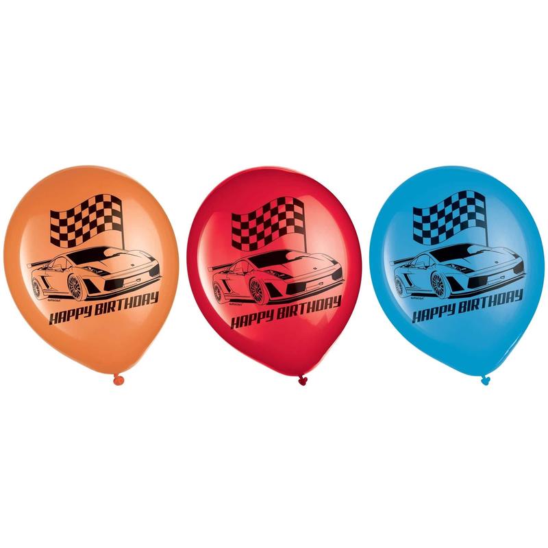 12 Hot Wheels Wild Racer Printed Latex Balloons 6ct – Amscan