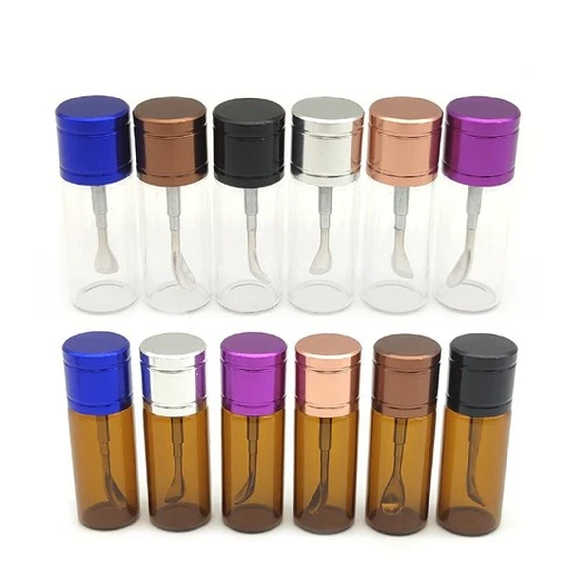 3Pcs Portable Inhalation Bottle 53x18mm Glass Storage Box Snuff Sniffer Gift