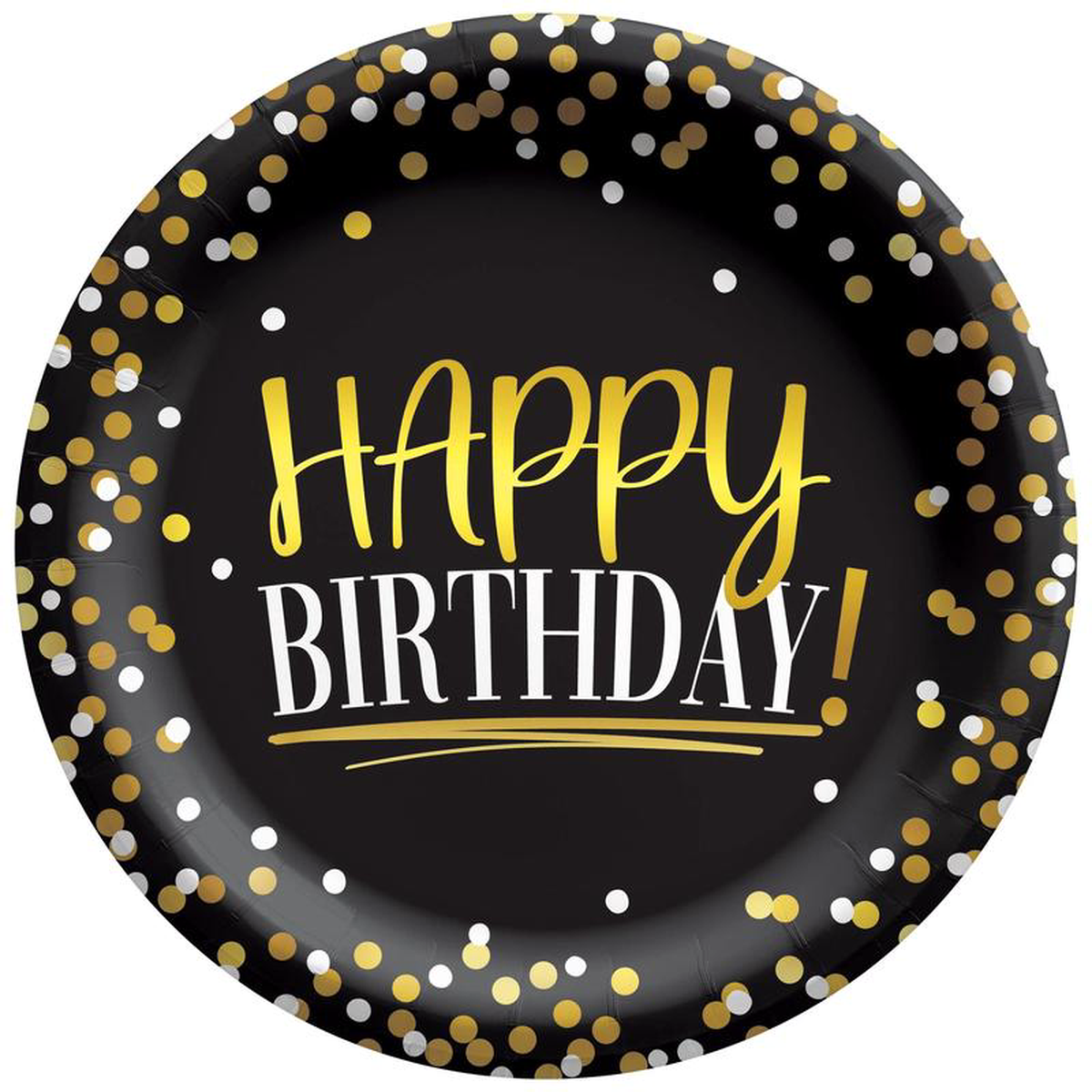 Black 038 Gold Birthday 6 348243 Plates