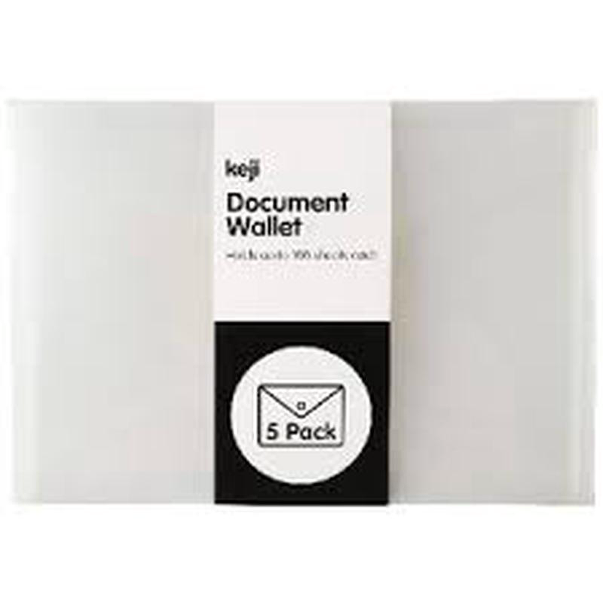 DOCUMENT WALLET PLASTIC CLEAR 5PK