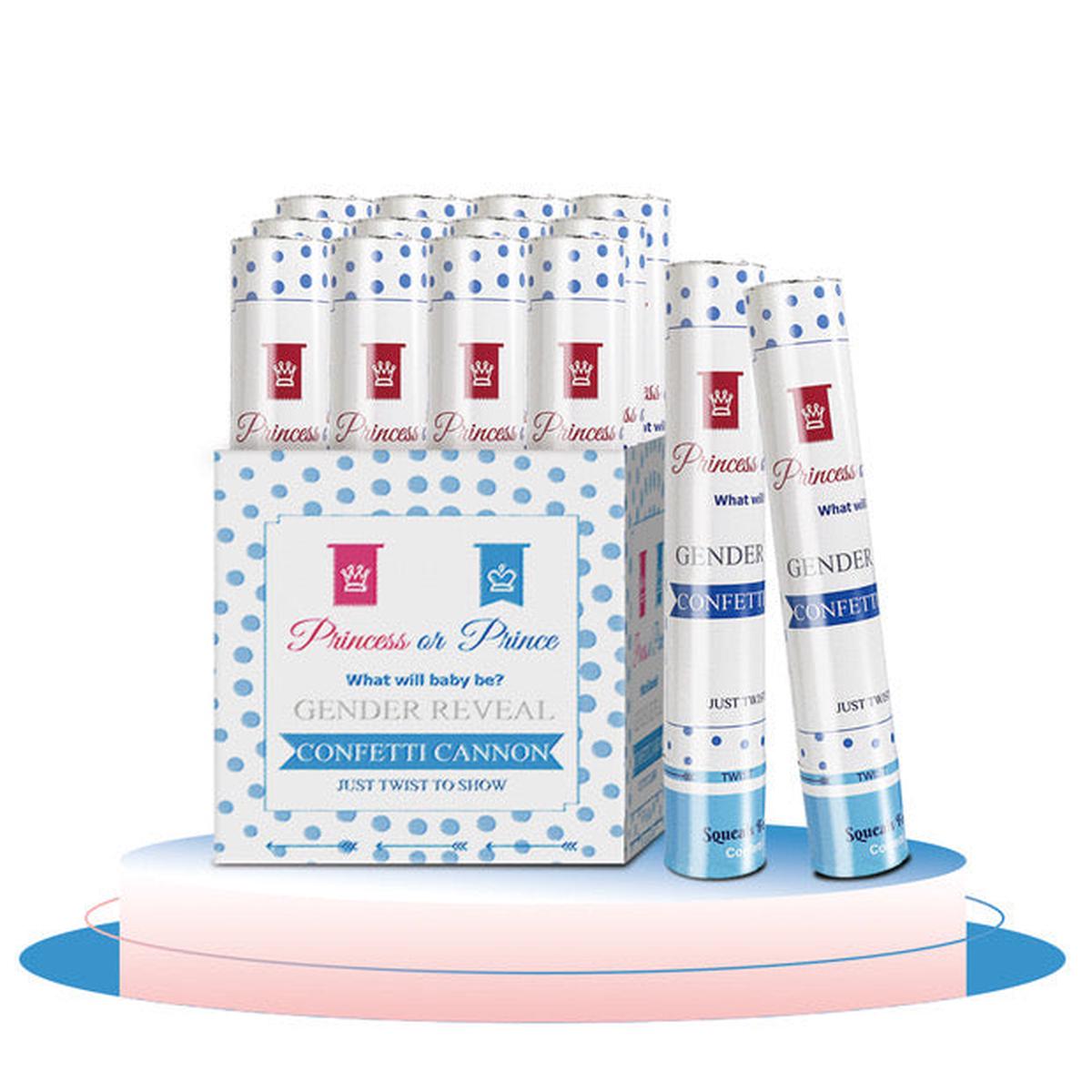 Gender Reveal Party Poppers  Blue & Pink Confetti Explosion