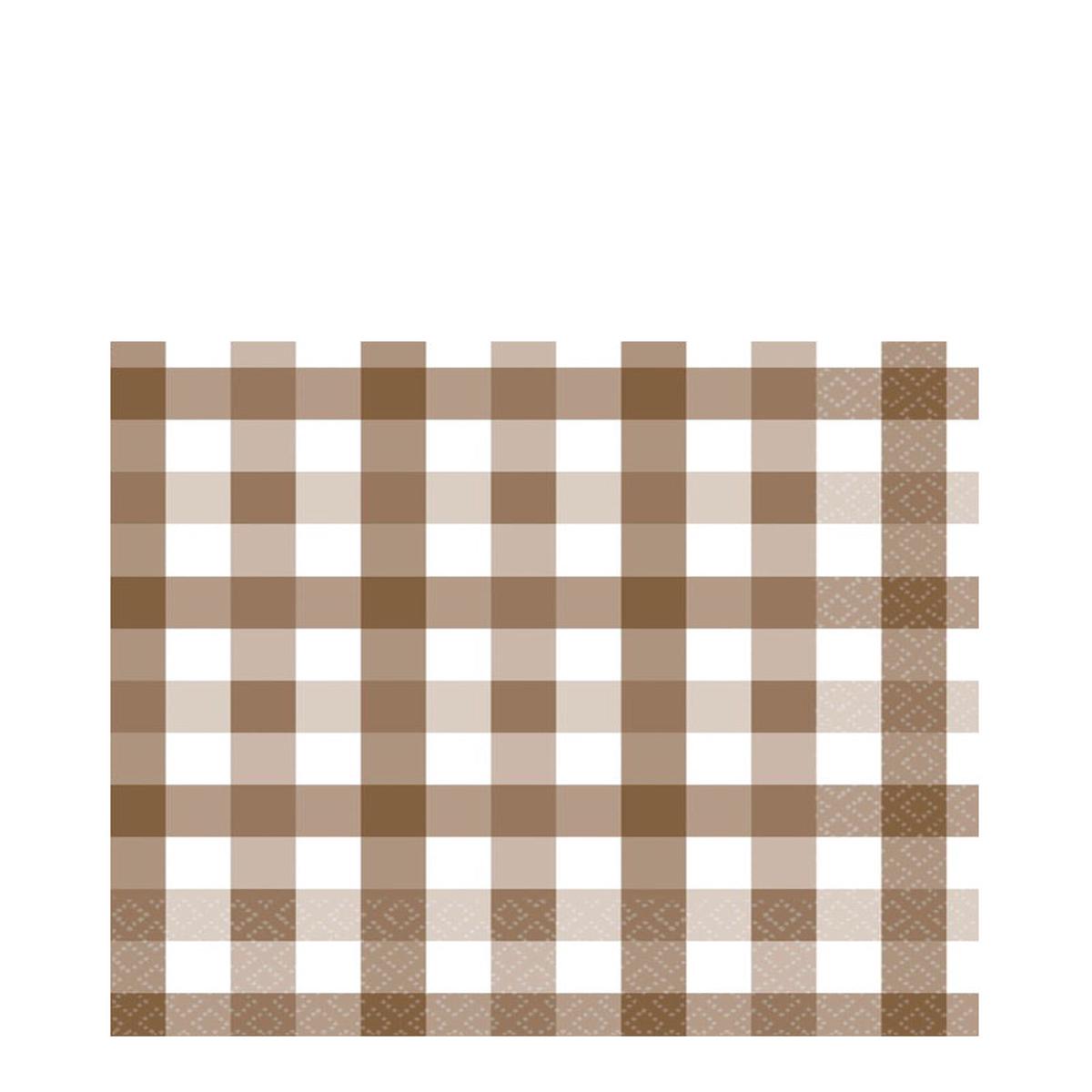 Gingham Teddy Brown Lunch Napkins Pack of 16