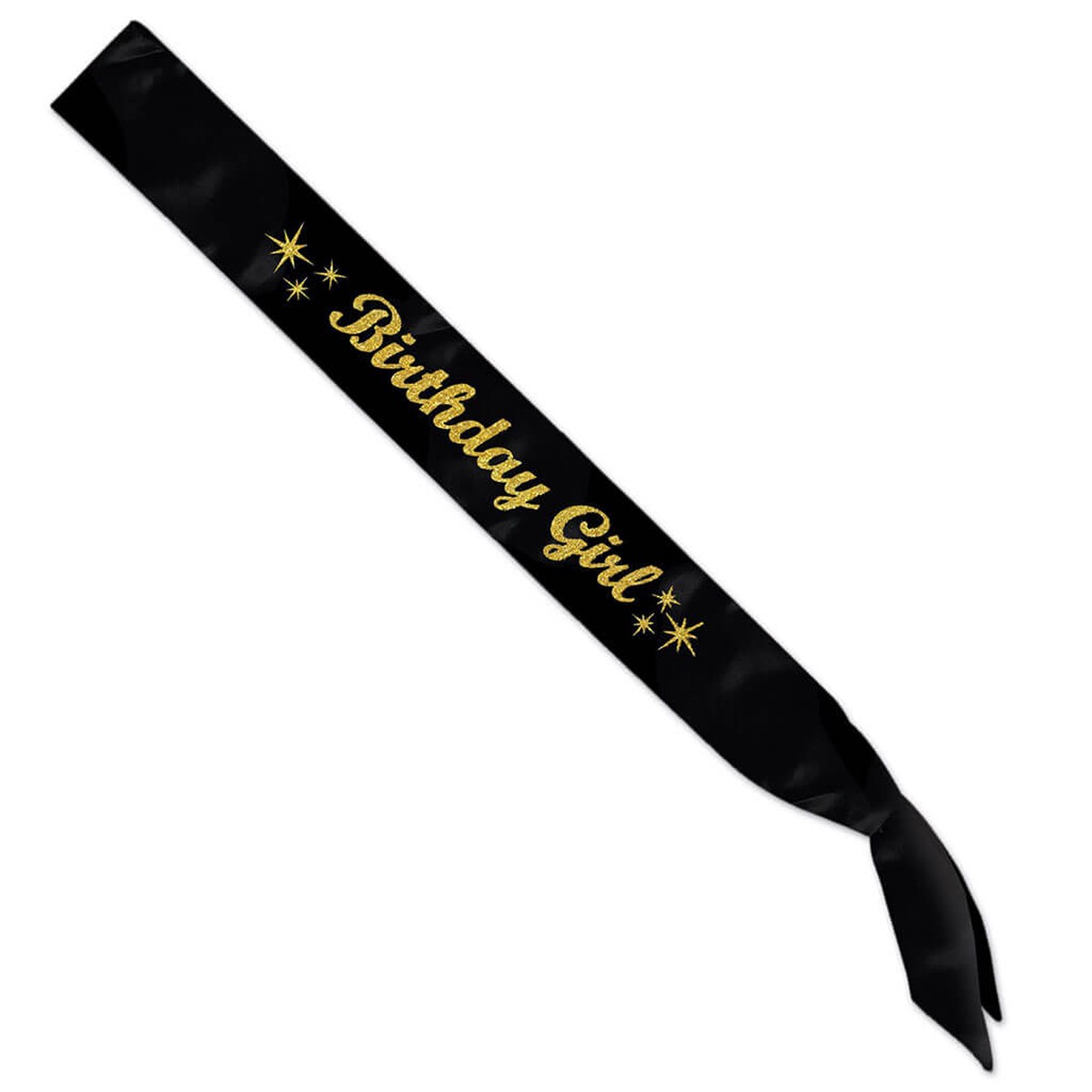 Glittered Birthday Girl Satin Sash 33in x 4in