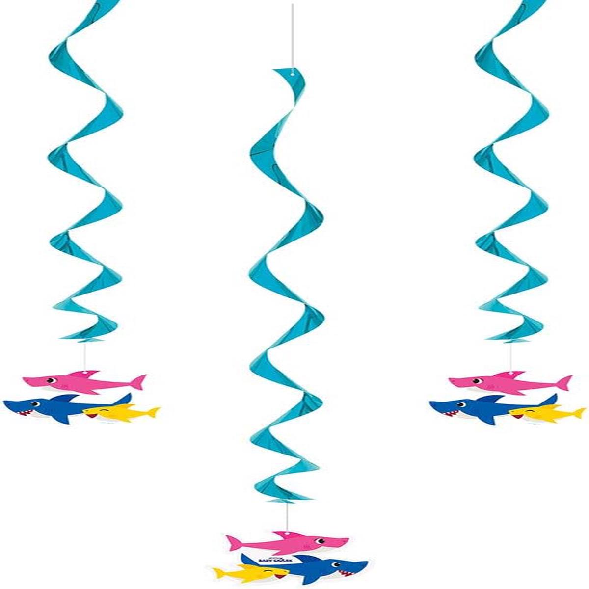 Hanging Swirl Decorations – Baby Shark (3ct) – Unique