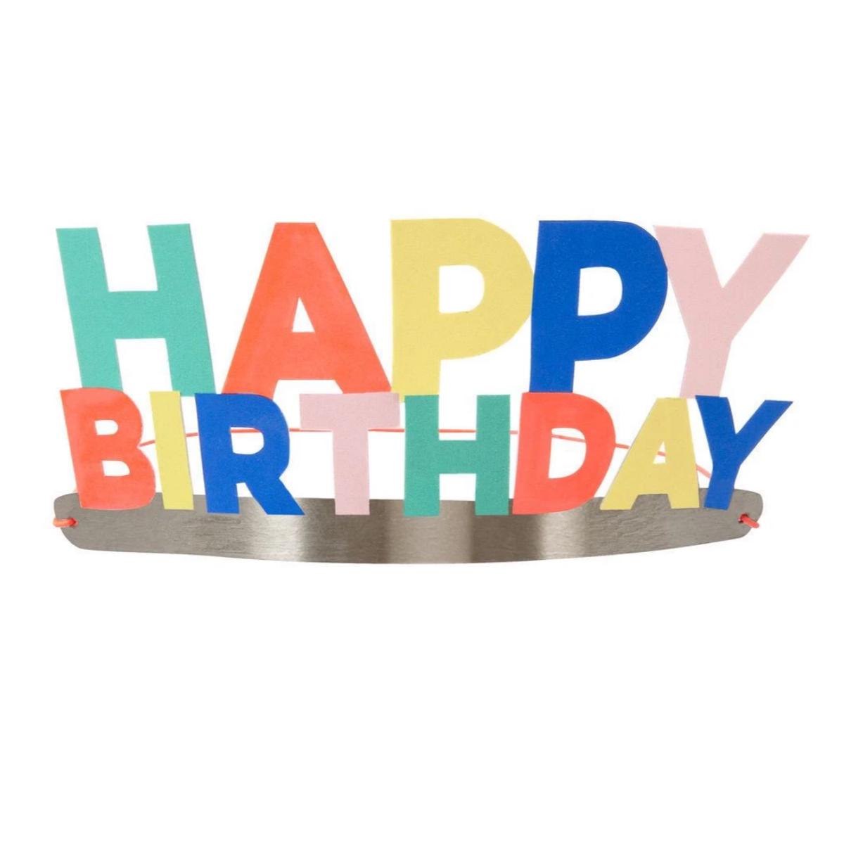 Happy Birthday Party Crowns (8pk)