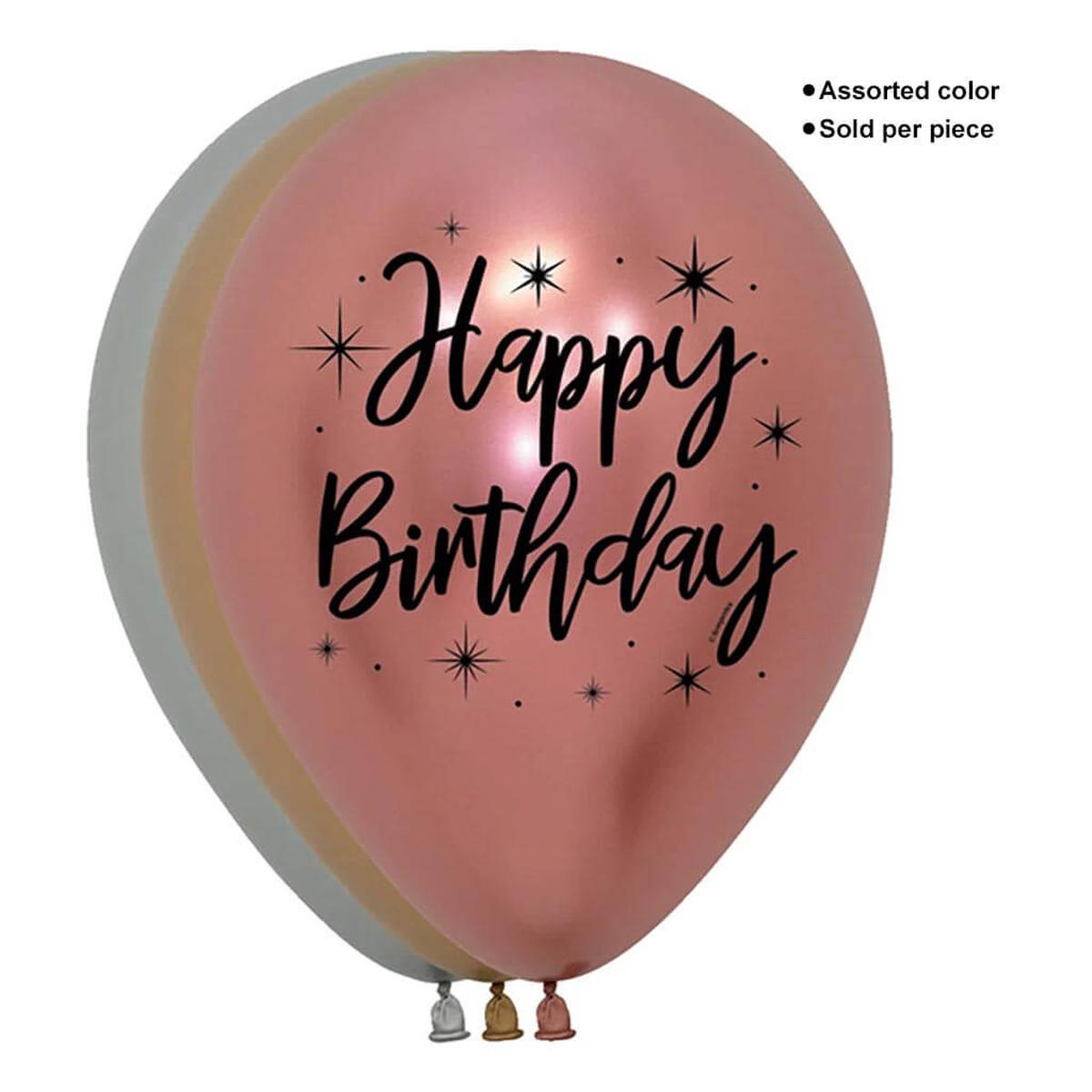 Happy Birthday Reflex Deluxe Latex Balloon, 11in