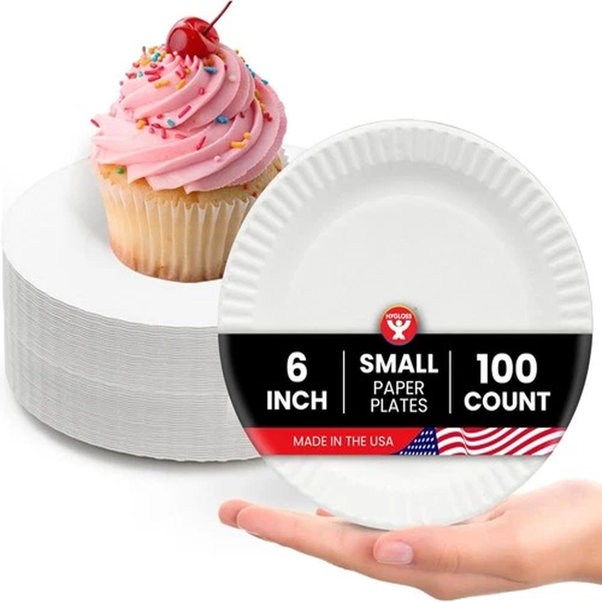 Hygloss Bulk Small Paper Plates 6-Inch – Dessert 6-Inch, 100-Pk