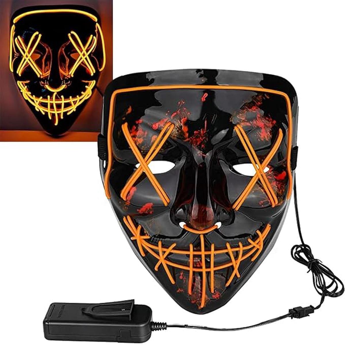 Led Light up Ghost Mask – Joker Mask for Men (Yellow)
