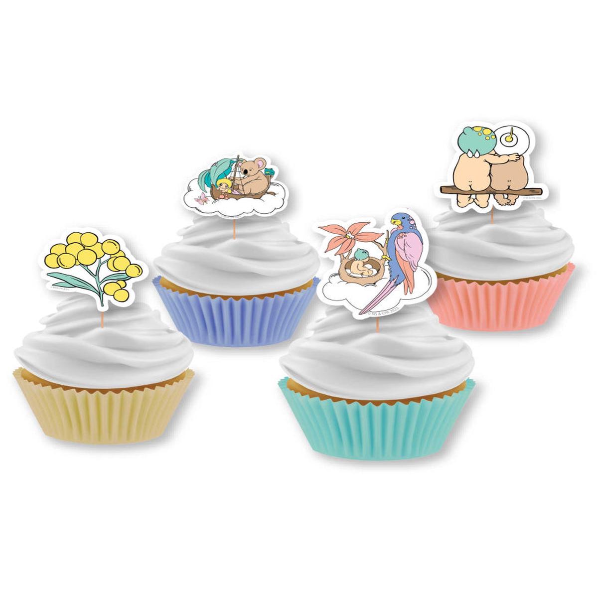 May Gibbs Gumnut Babies Cupcake & Pick Set Pack of 24