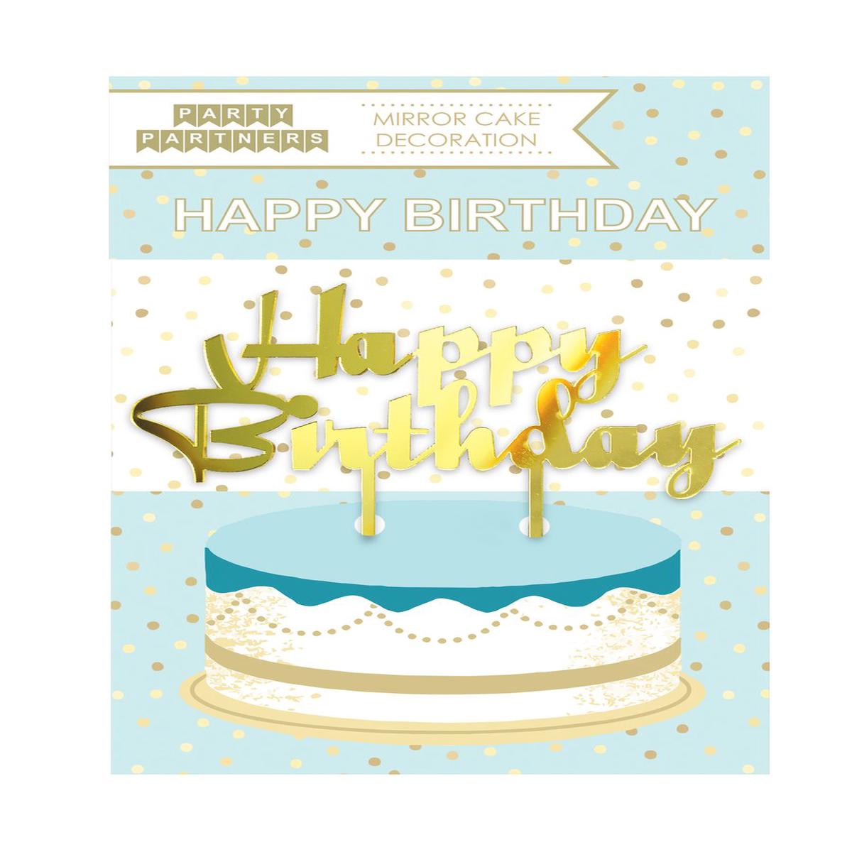 Mirror Cake Topper – Happy Birthday