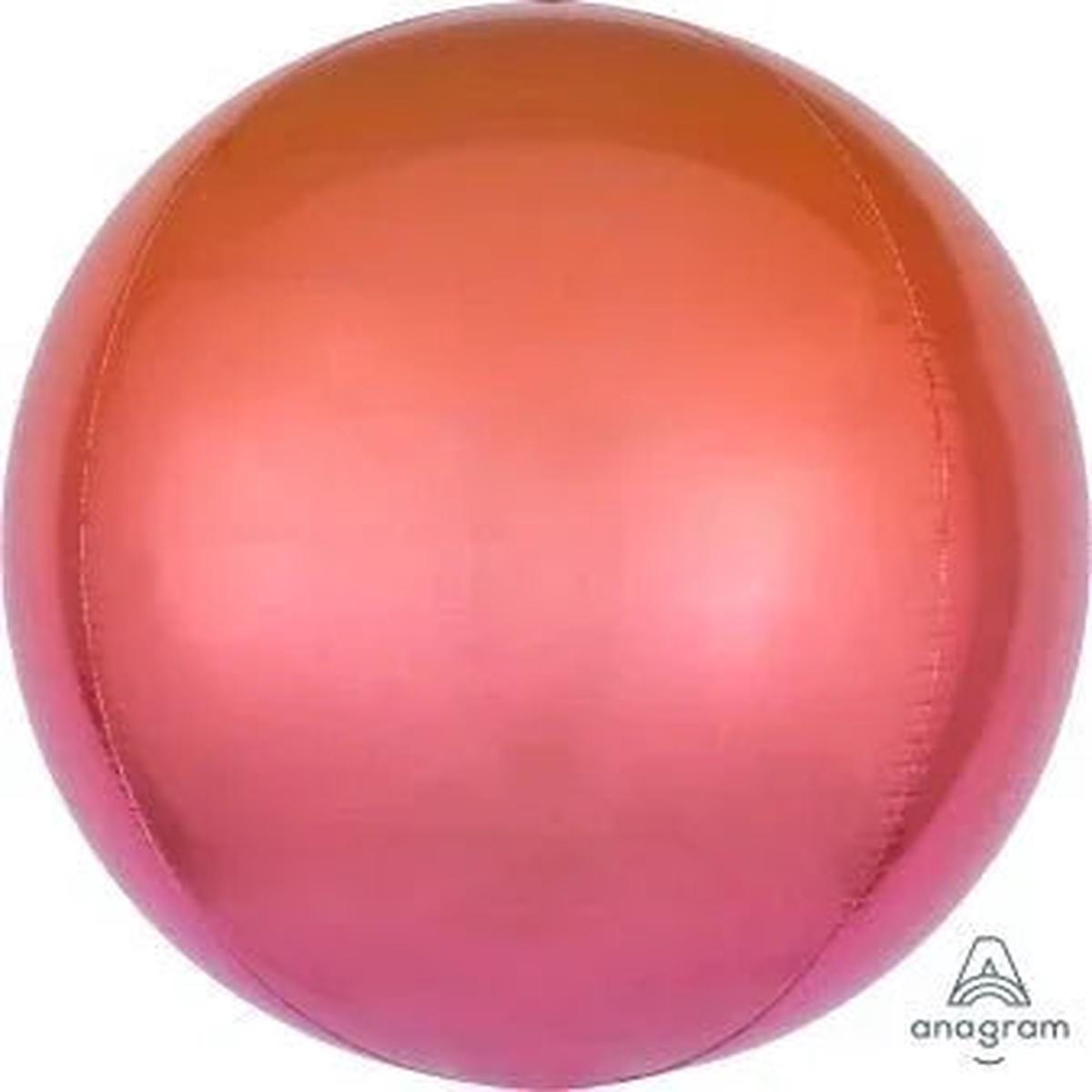 Red/Orange Ombre Orbz Balloon 15″ | 1ct
