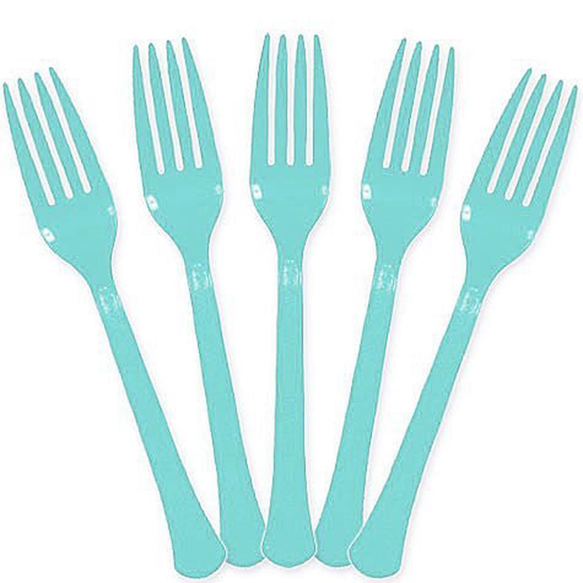 Robin’s Egg Blue Plastic Forks | 20ct