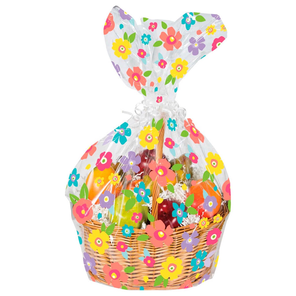 Spring Floral Cello Basket Bag 12ct
