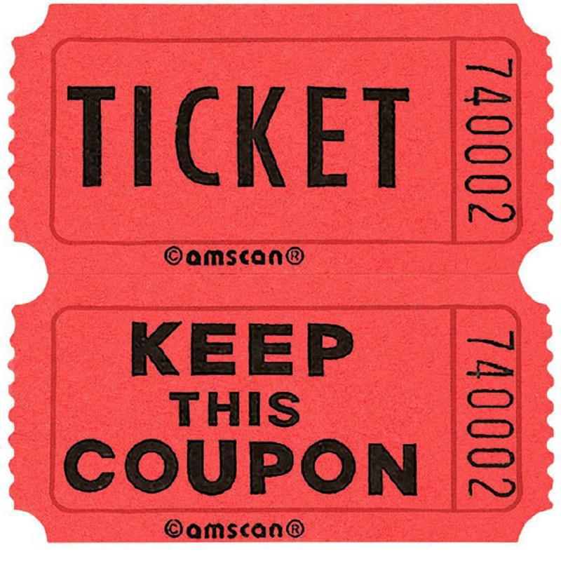 Double Ticket Roll- 2000/pkg.- Red