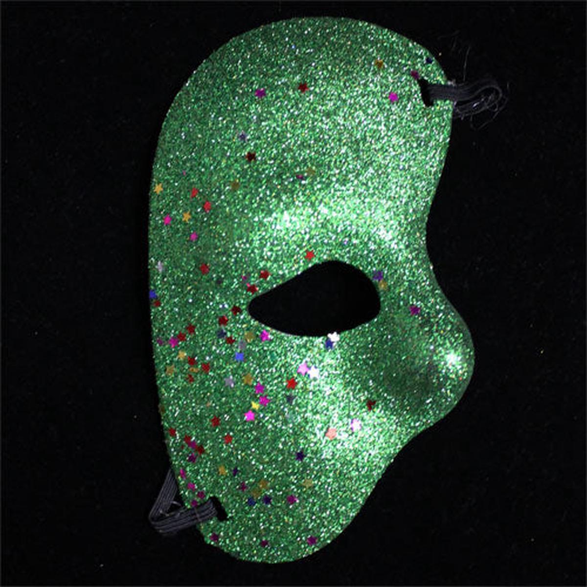 Emerald Green Half Face Glitter Mask | 2 Count