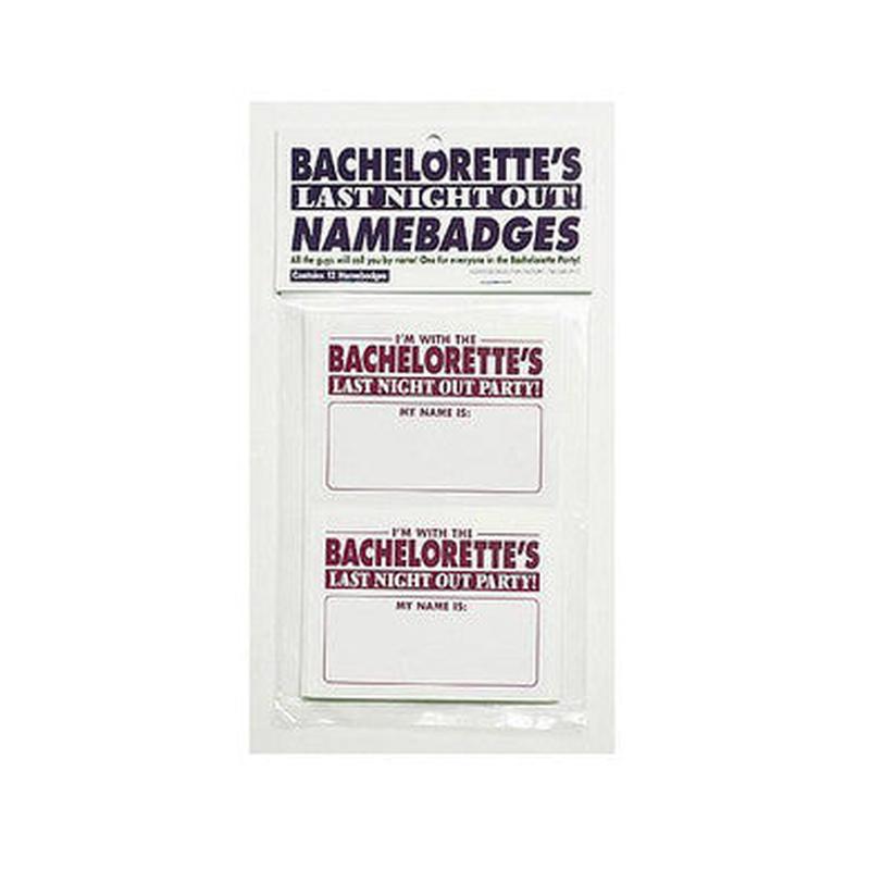 Bachelorette’s Last Night Out Namebadges
