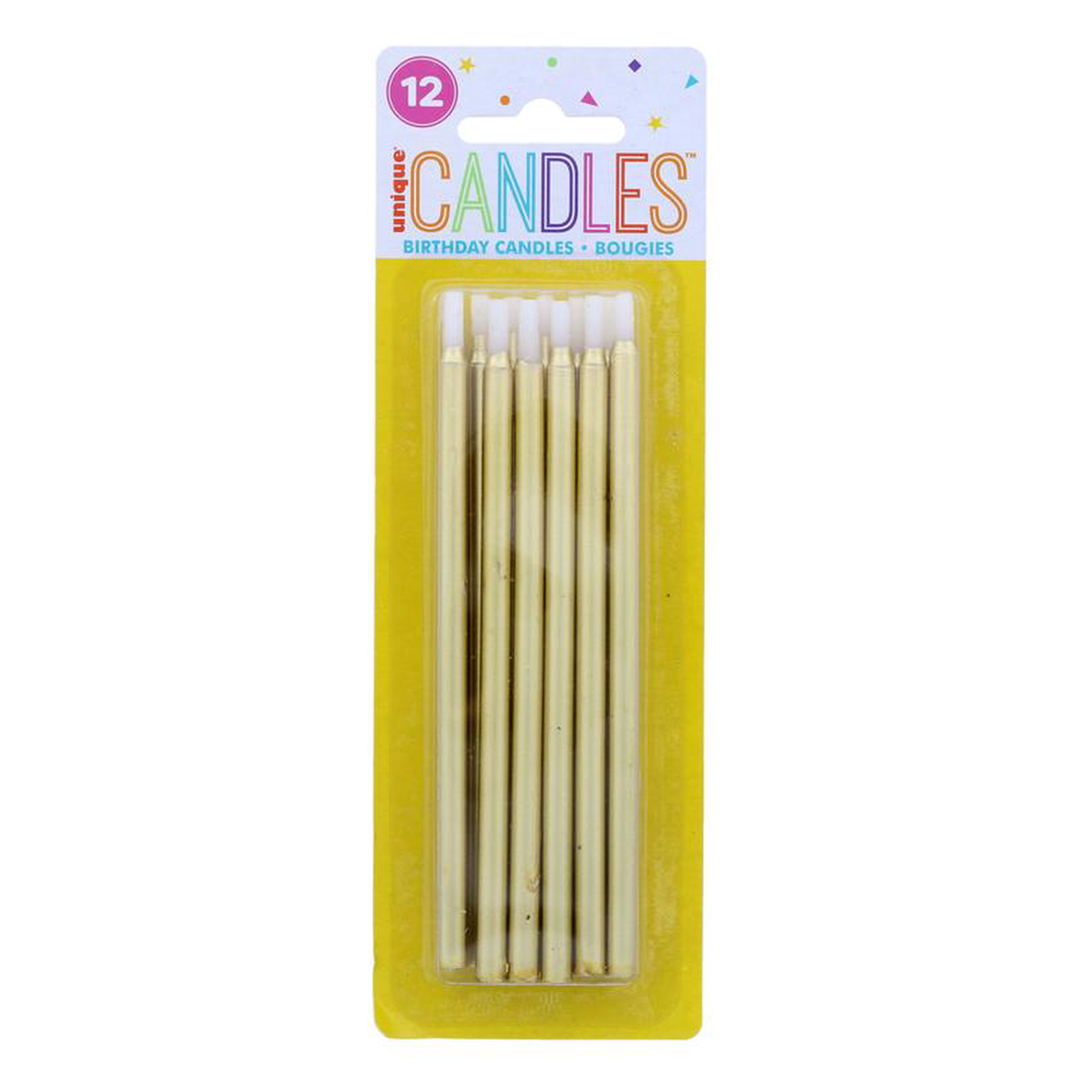 Bday Candles Gold Metallic