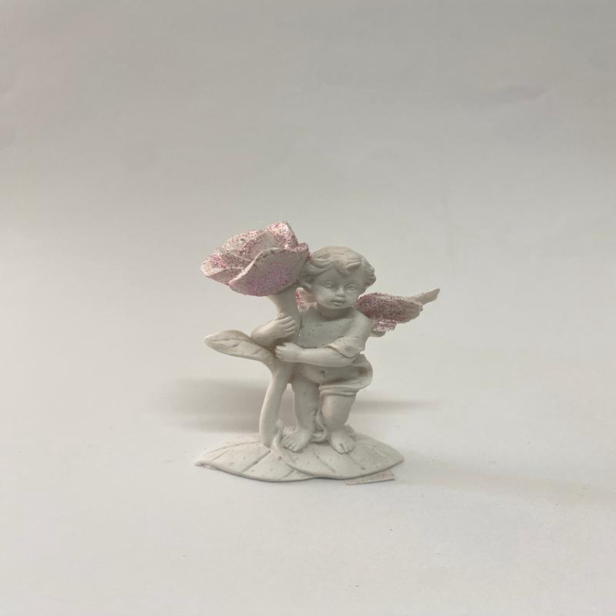 CHERUB STANDING WPINK GLITTER 8CM ASST