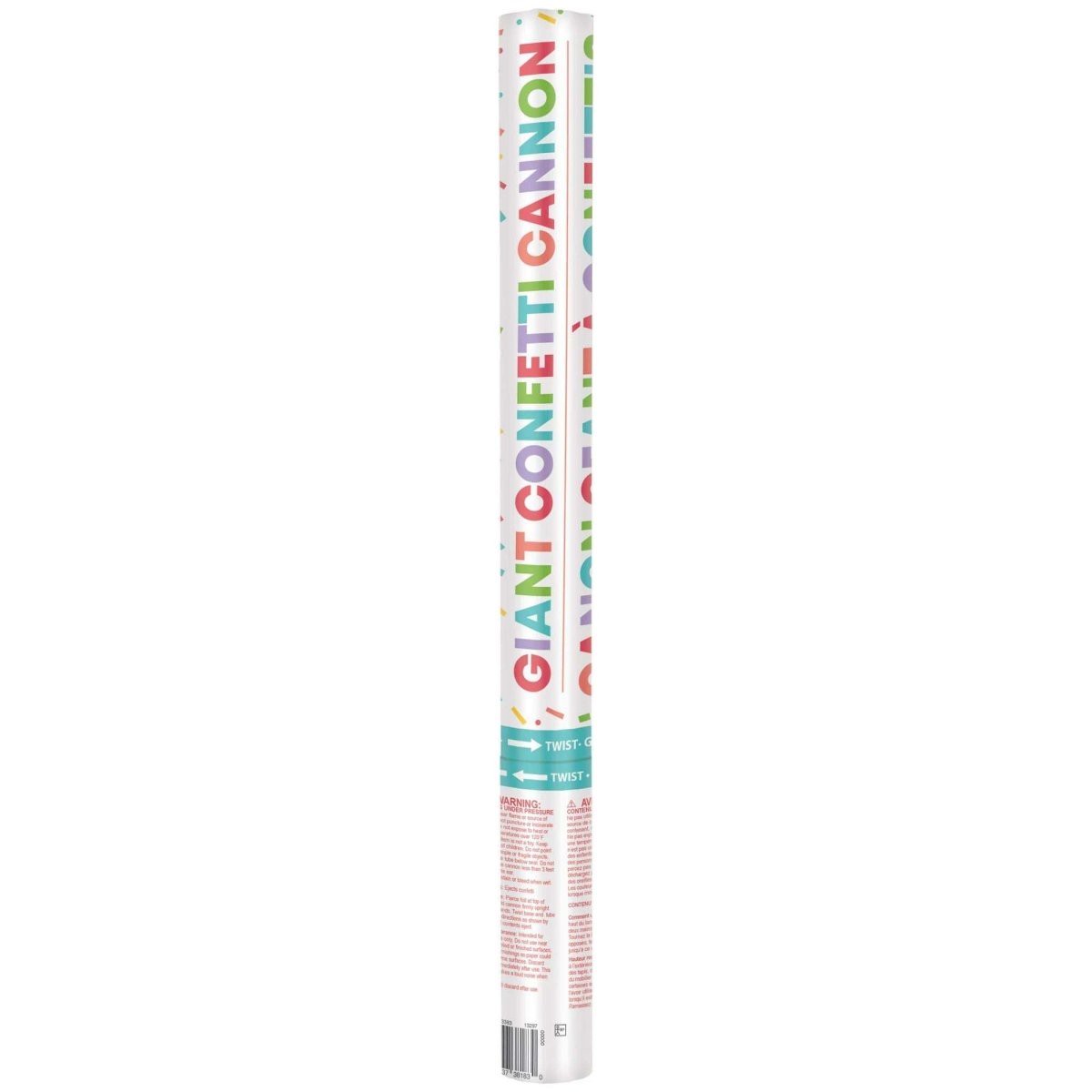 Giant Confetti Cannon, Rainbow, 1 Count