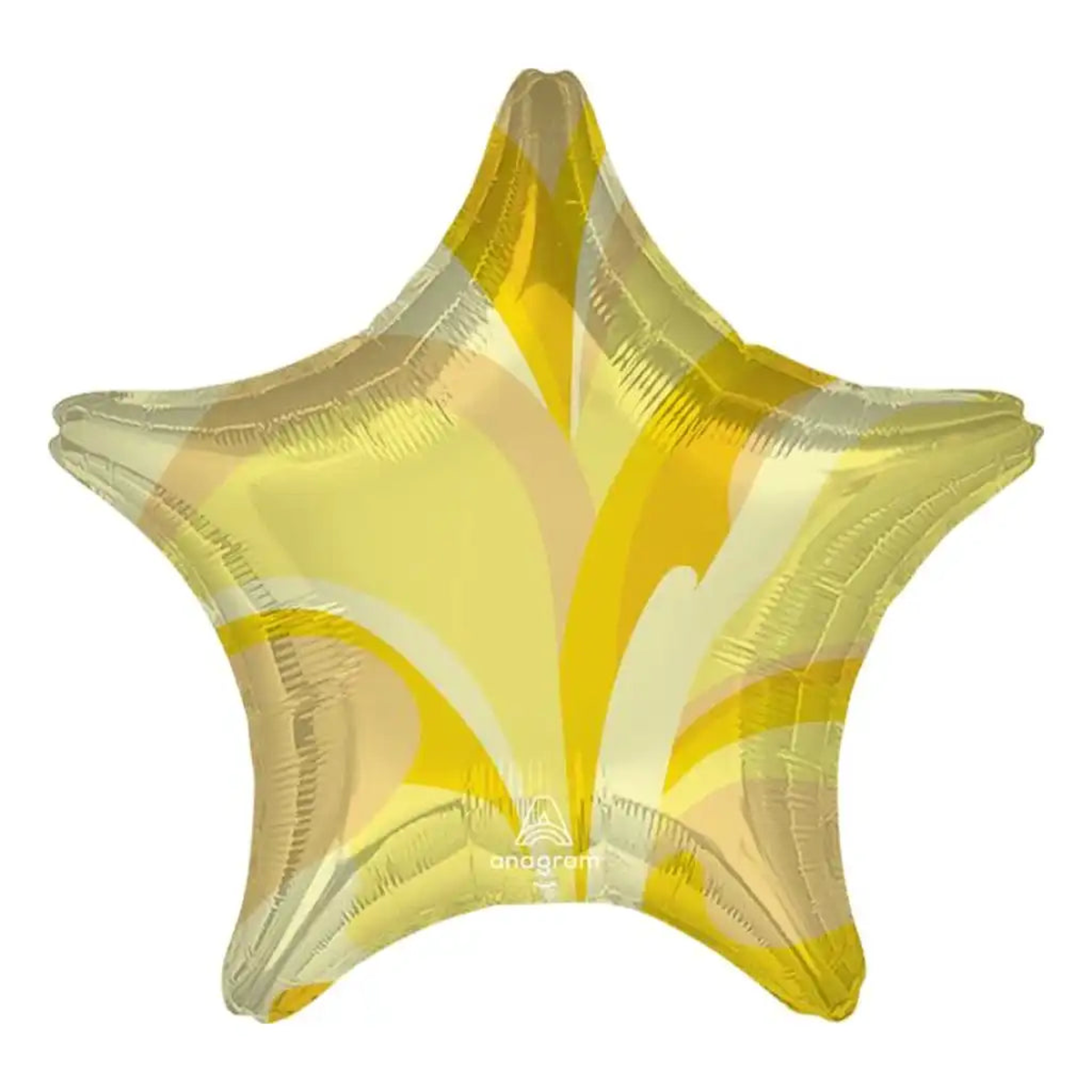 Gold Macro Marble Star Foil Balloon 19in