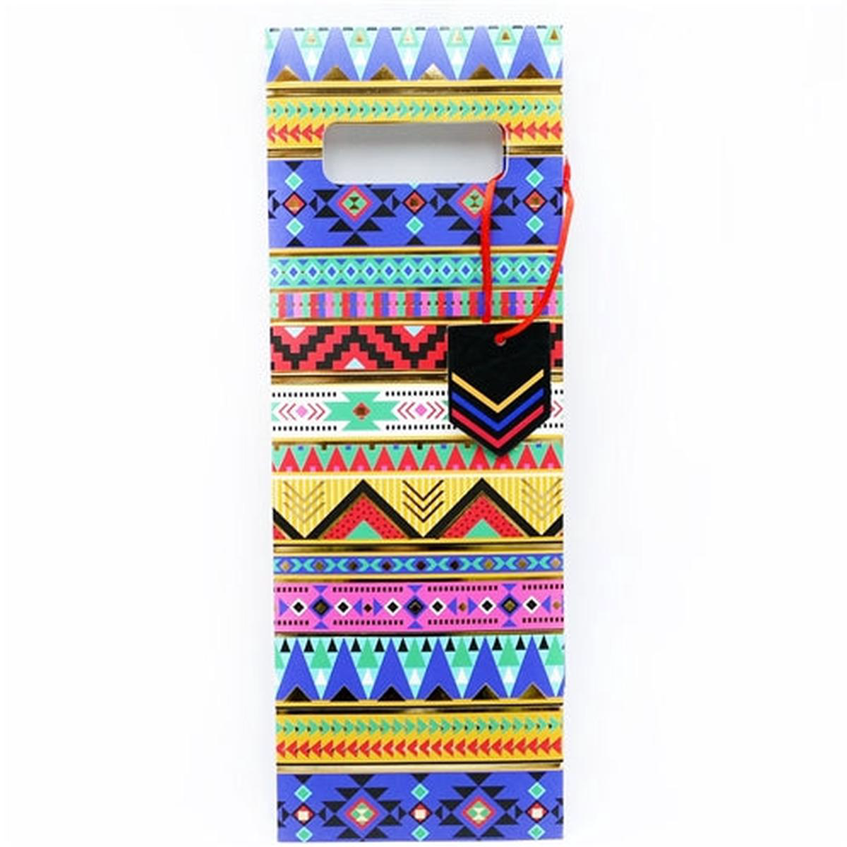 Paper Craft Bottle Gift Bag 8211 Aztec Desgins