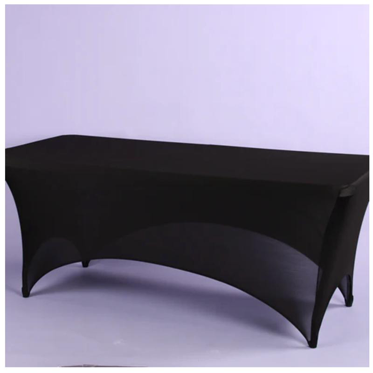 Rectangular 8 foot spandex Table Cover in Black