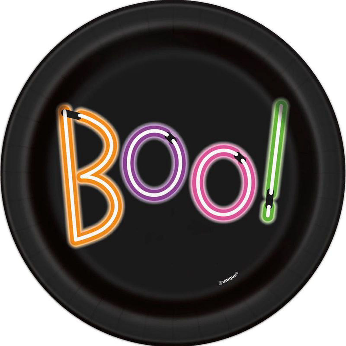 8 Neon Lights Halloween 7in Plate