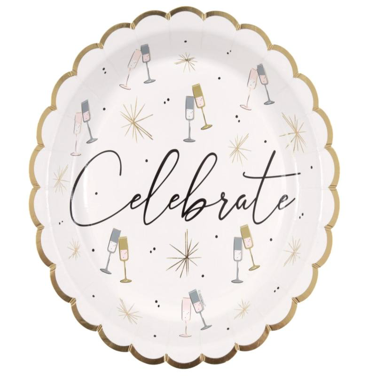 Toasting New Year8217s 9 inch Paper Plates 8ct