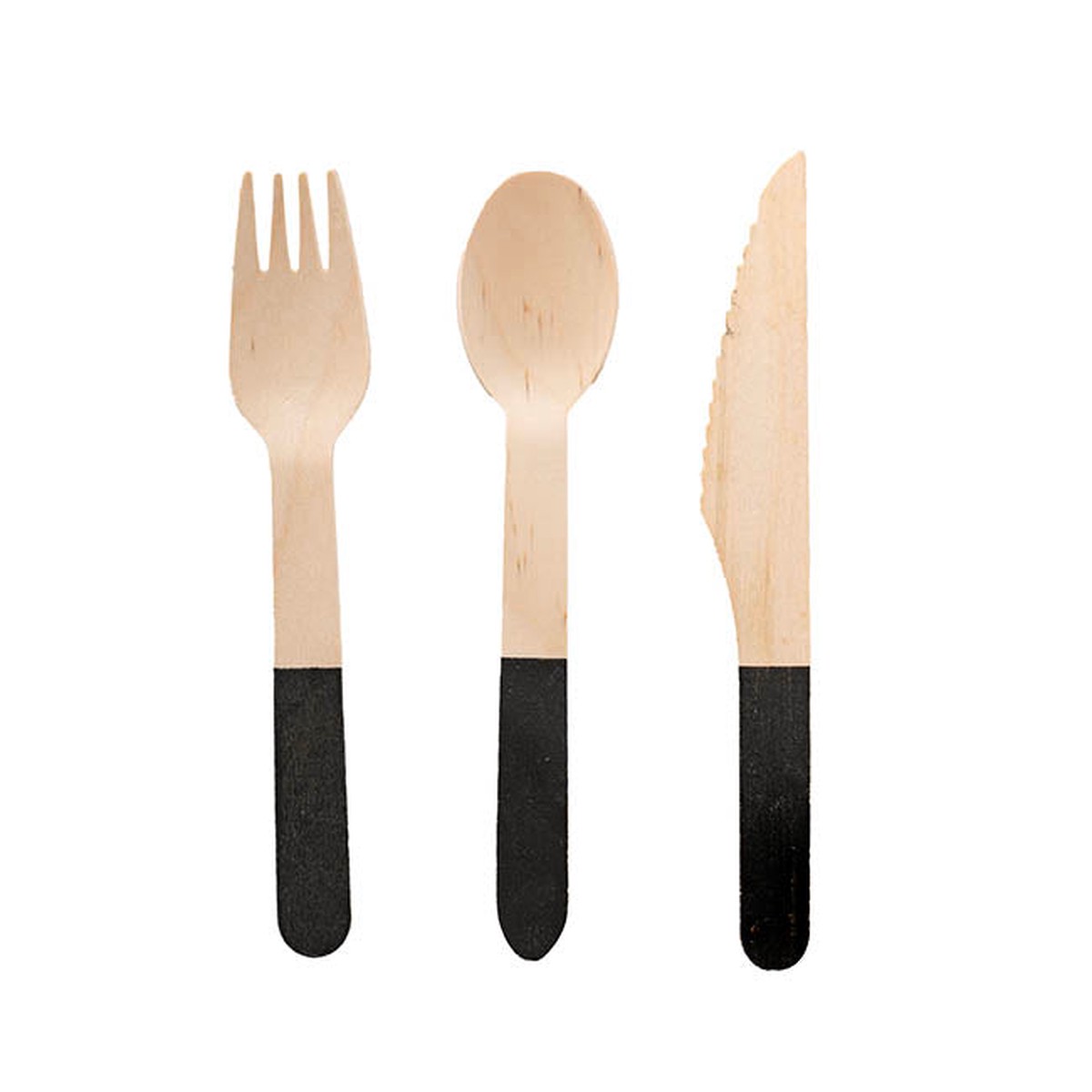 Bamboo Wooden Cutlery Set 30 Black (2.5cmx16cmH)