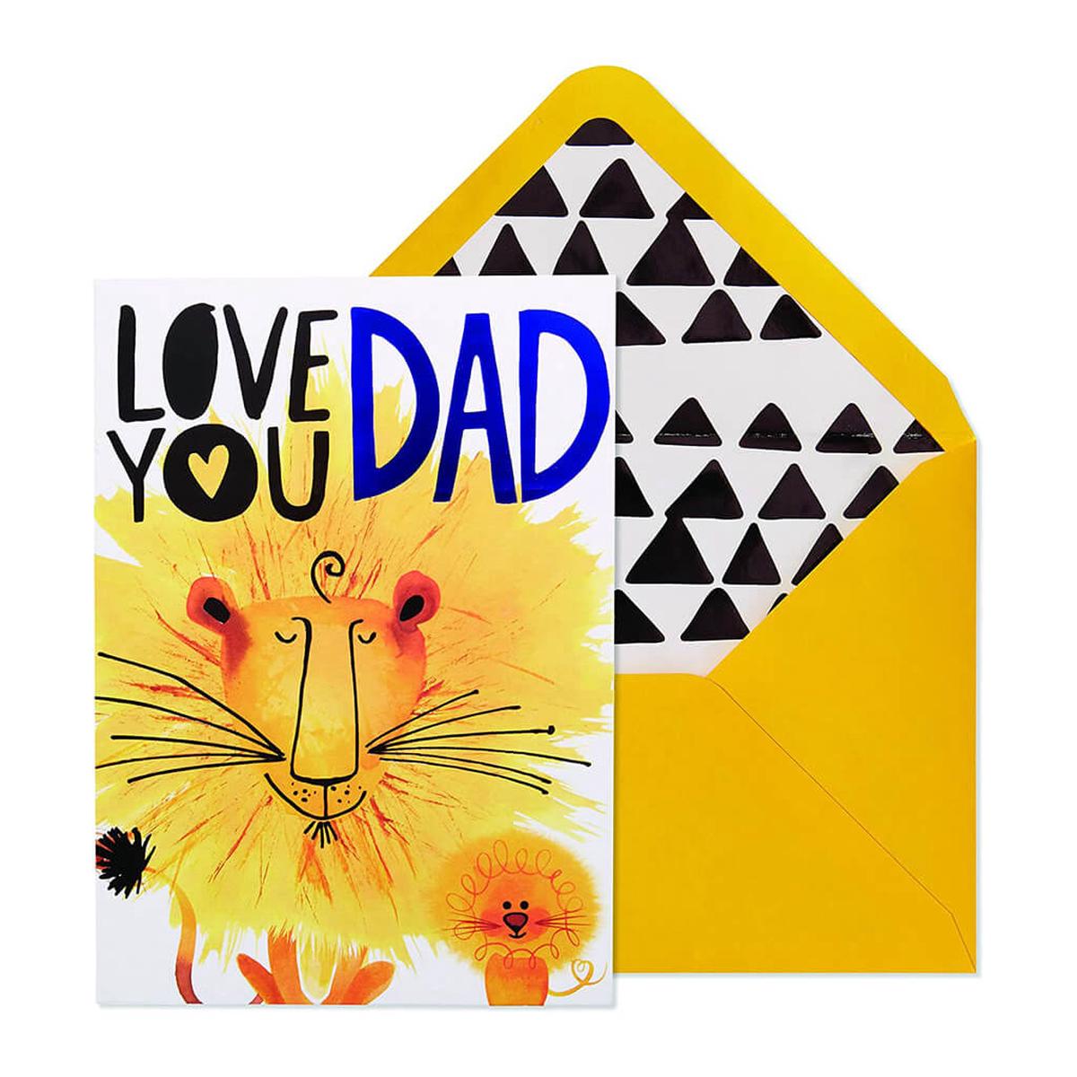 Fathers Day Card Dad And Kid Lion