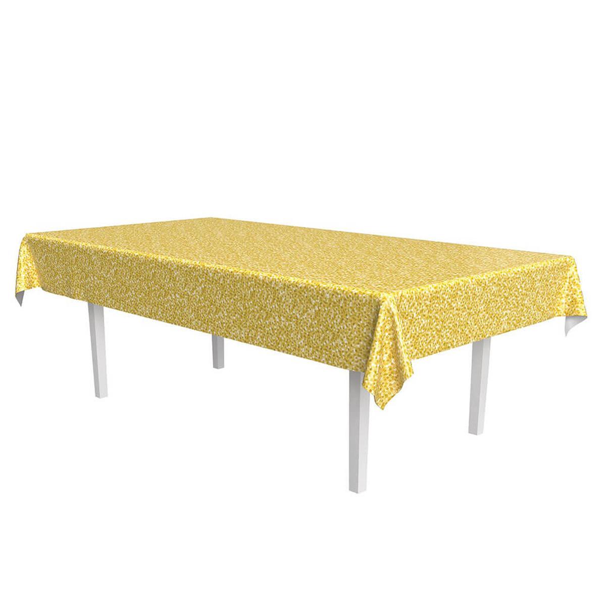 Printed Sequined Tablecover Gold 54in x 108in