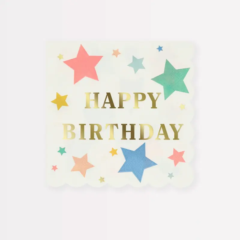 Happy Birthday Stars Small Napkins -16pk