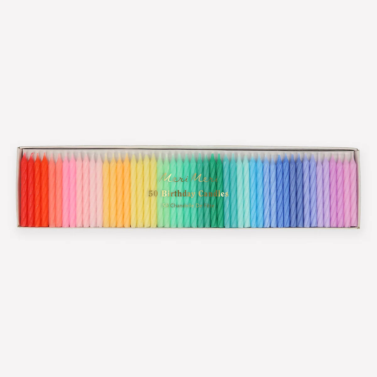 MERI MERI – Rainbow Colours Birthday Candle Set – Pack of 50