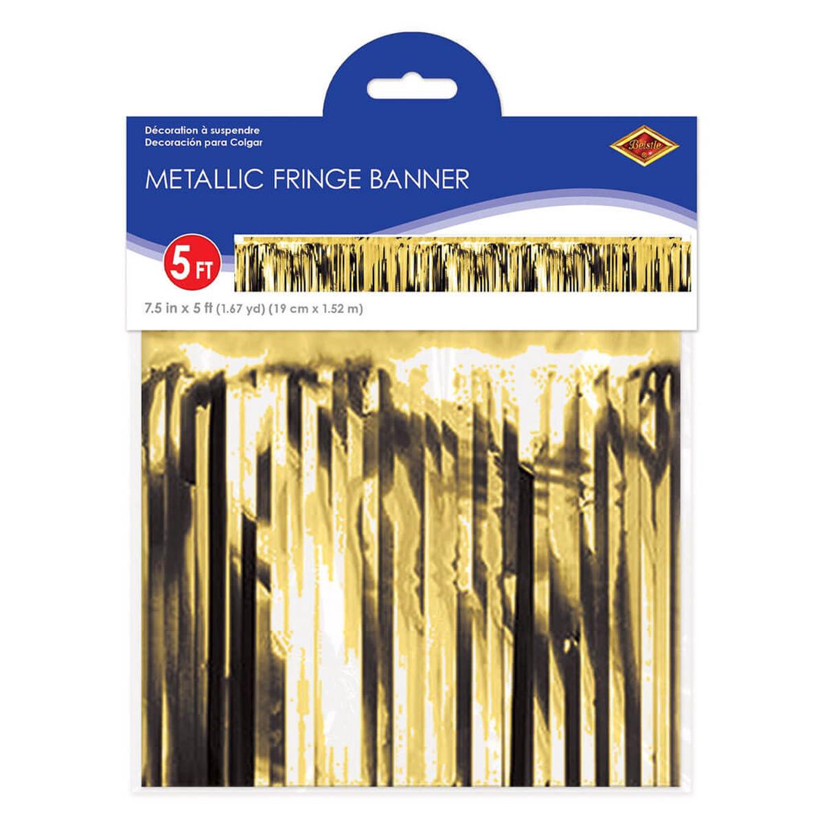 Metallic Fringe Banner Gold 75in x 5ft