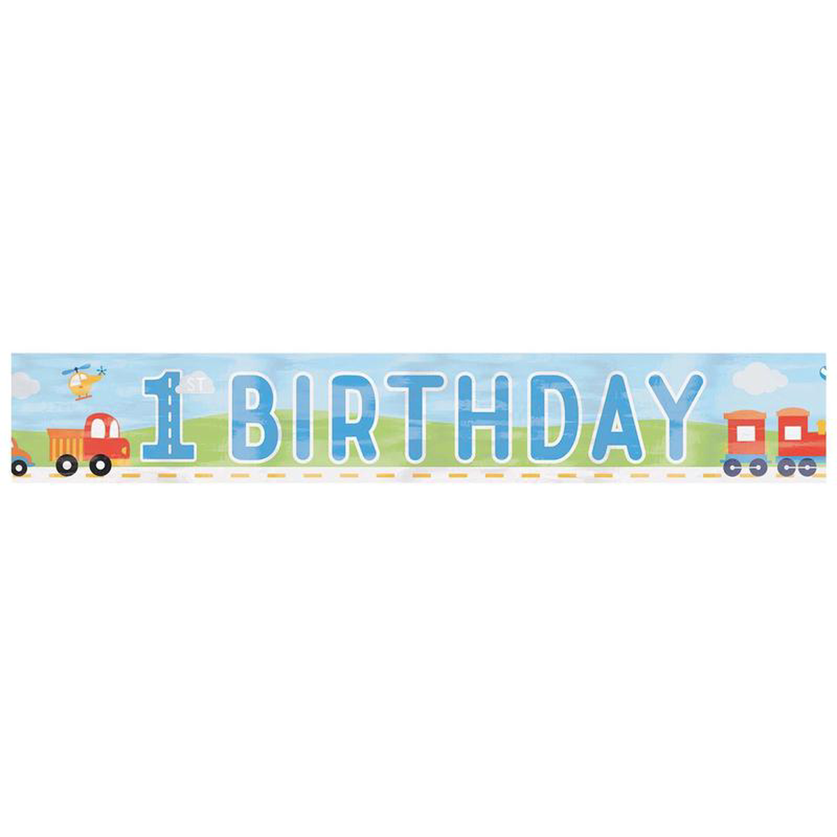 On the Road 1st Birthday Foil Banner