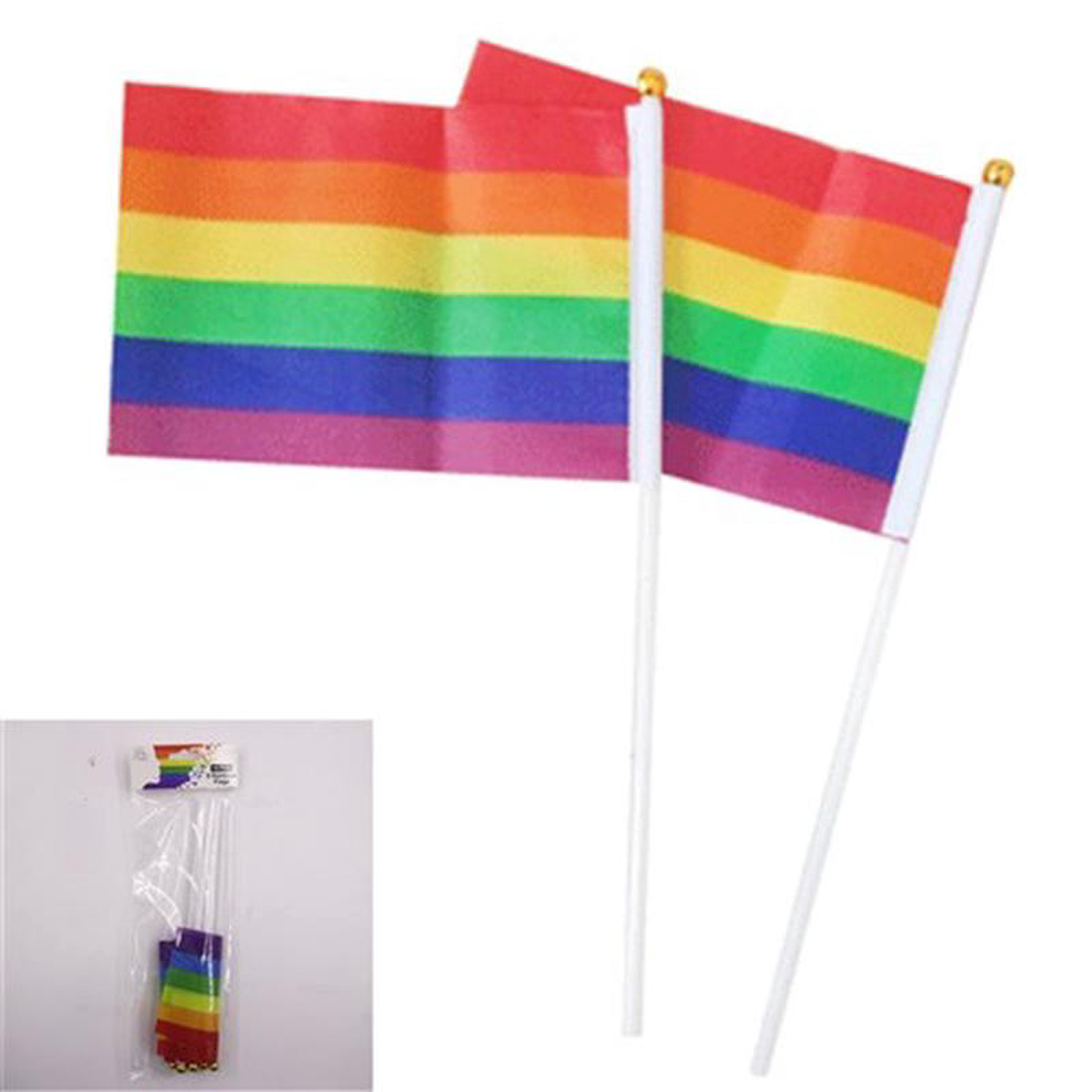 RAINBOW FLAG 10 CM 8PK
