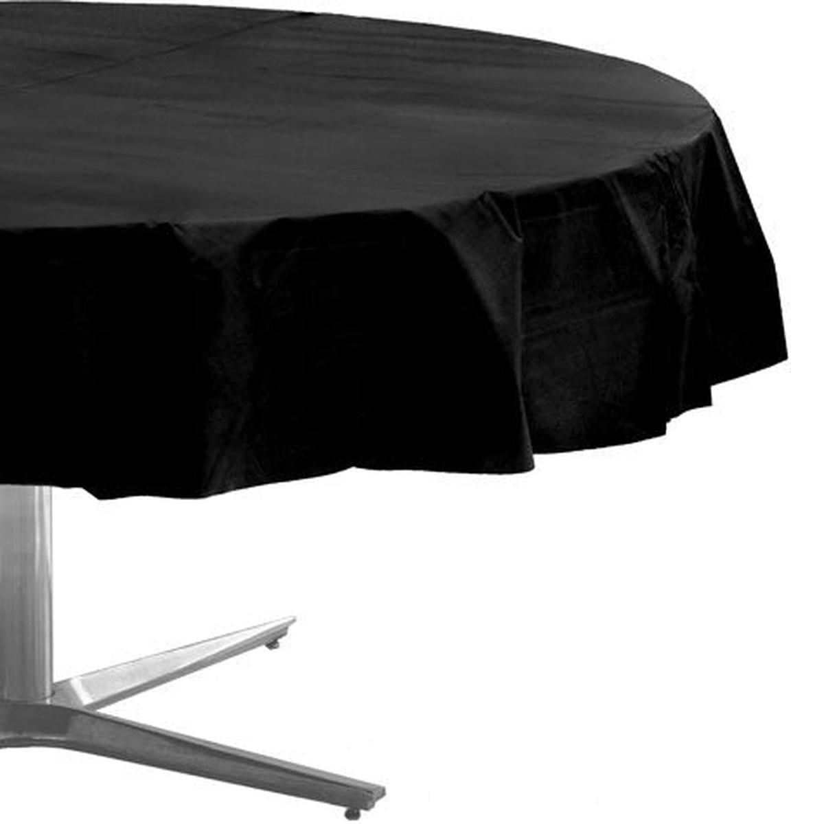 Black Round Table Cover 84″ | 1ct