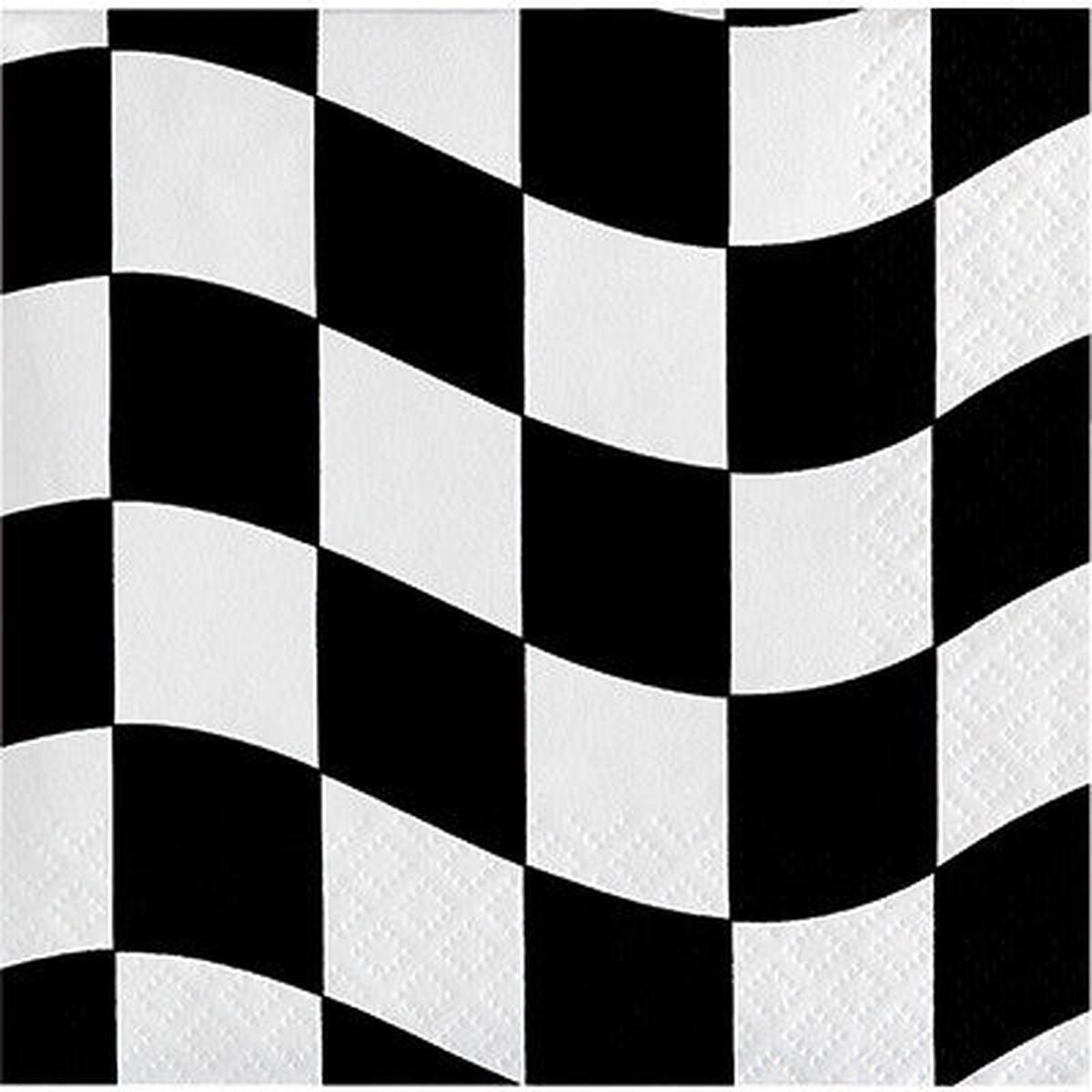 Black & White Check – Dessert Napkins – 18 Count