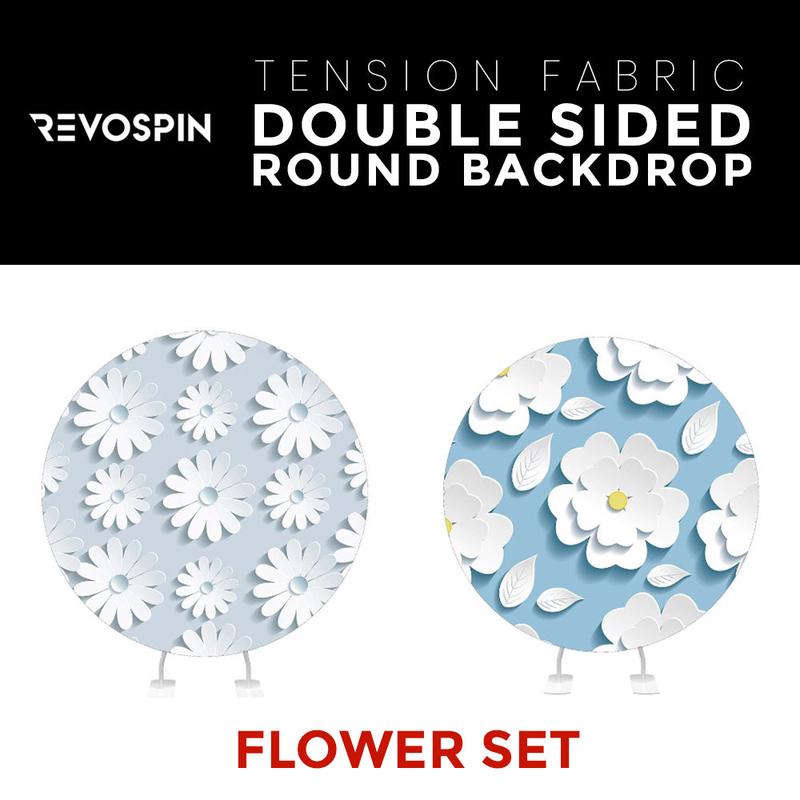 Flower Set-03 Double Sided Round Tension Fabric Photo Booth Backdrop