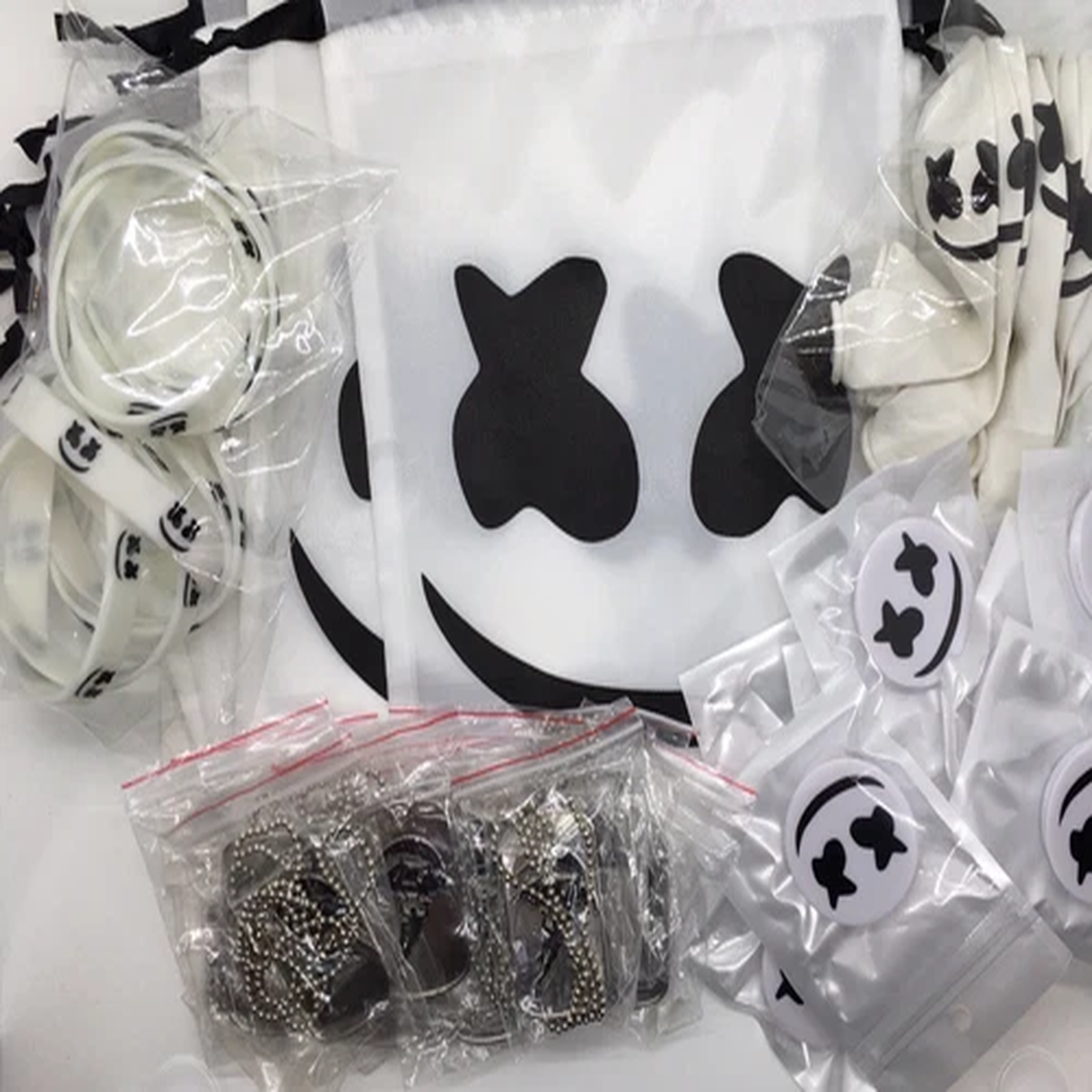 MARSHMELLO Birthday Party Pack Dog Tags Pencils Balloons Bracelets Marshmallow