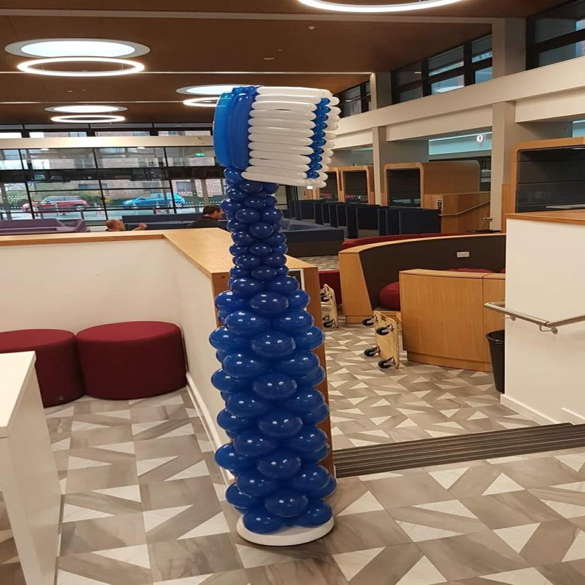 Customize Toothbrush Designed Balloons Blue and White – Perfect for special occasion
