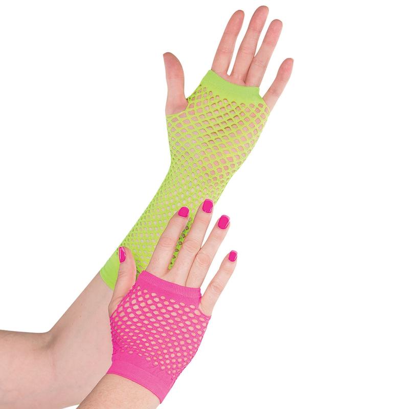 Fishnet Gloves – Neon – Amscan