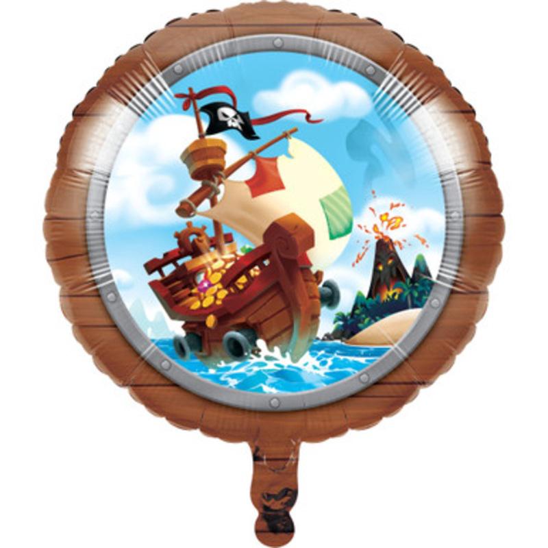 Pack of 10 Brown and Blue Pirate Treasure Mylar Balloons 18