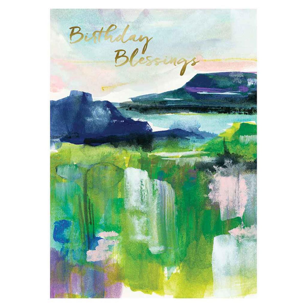 Painterly Landscape Birthday Greeting Card