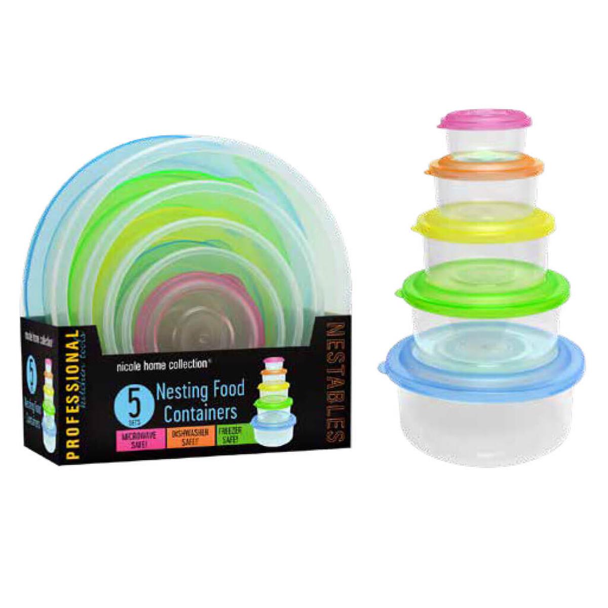 Round Nestable Containers Set of 5