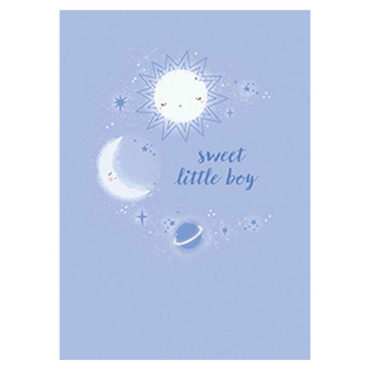 Sweet Boy Moons and Stars Greeting Card