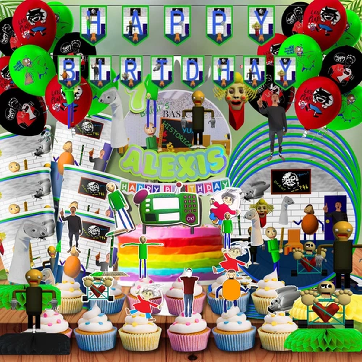 Baldis Basics Tablewave Party Supplies happy birthday centerpiece decoration