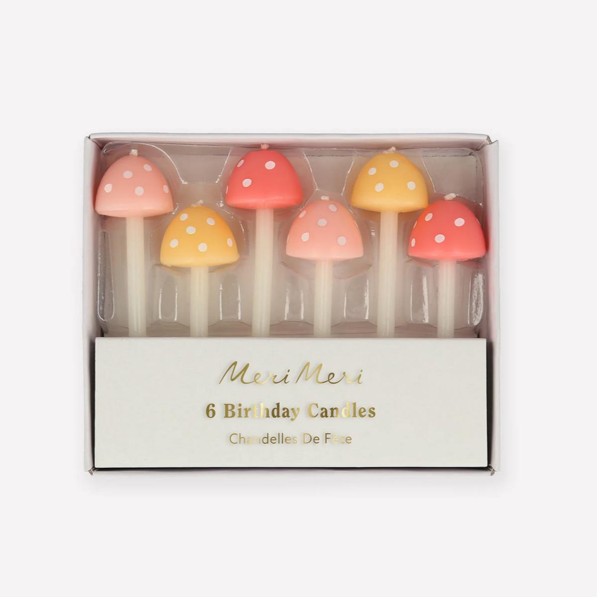 Mushroom Birthday Candles