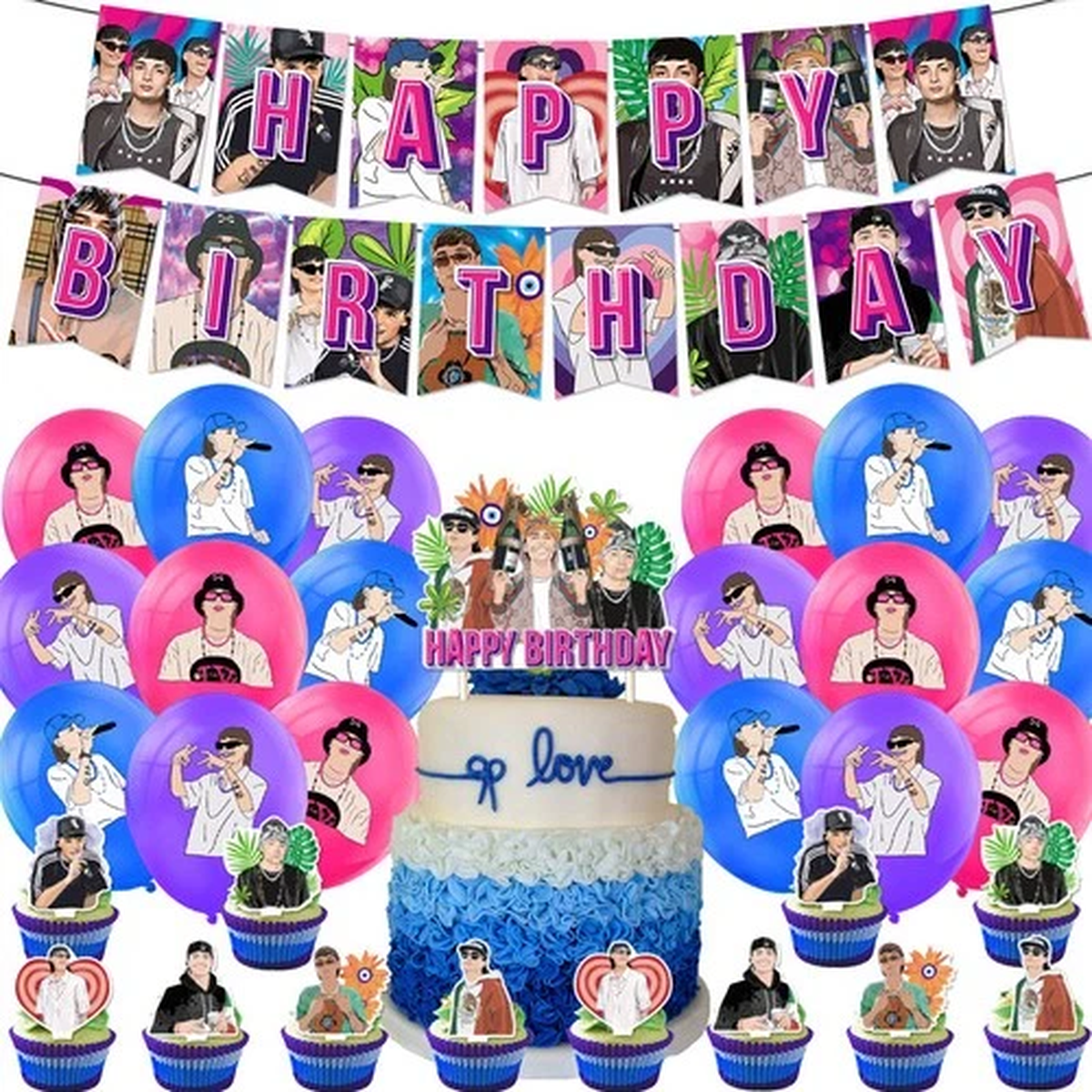 Peso Pluma Birthday Party Decor Supplies Balloons Banner Cake Toppers Kids