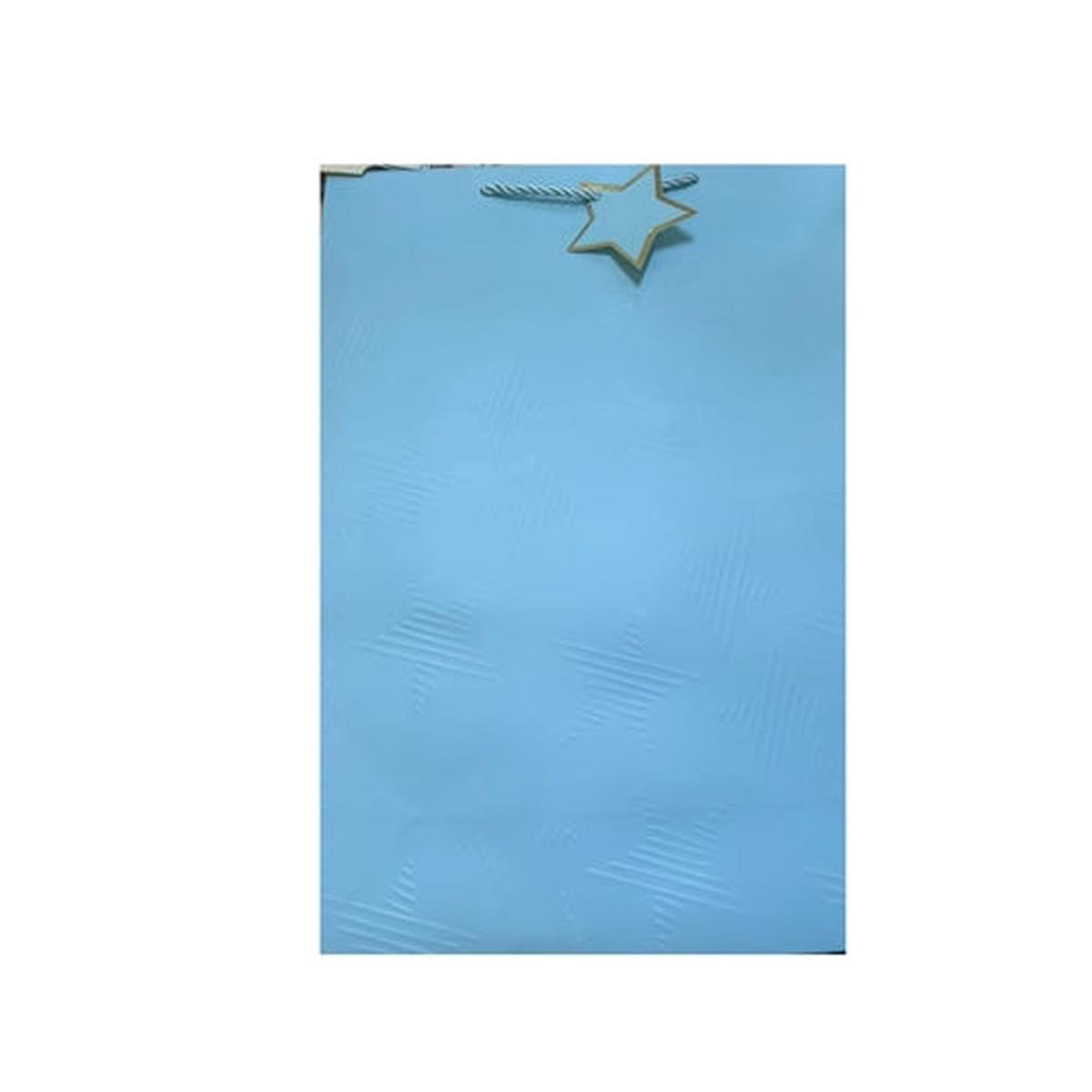 Rainbows Matte Blue Gift Bag With Stars